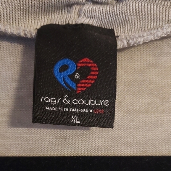 𝅺RAGS & Couture women's plunging V-neck light grey long sleeve top sweater  XL - Picture 3 of 3